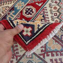 5'2x6'10 Ft Afghan Kazak Hand Knotted Area Rug - New Luxury Rug Medallion Turkish Geometric Rug, For Livingroom - thumbnail 4