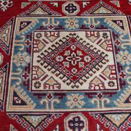 5'2x6'10 Ft Afghan Kazak Hand Knotted Area Rug - New Luxury Rug Medallion Turkish Geometric Rug, For Livingroom - thumbnail 3