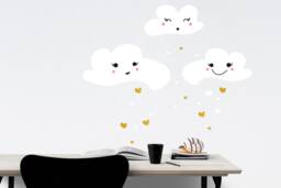 Wall Sticker - Clouds Hearts Children's Room - thumbnail 1