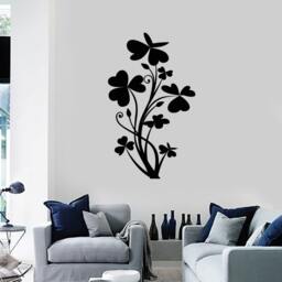 Wall Vinyl Decal Floral Ornament Clover Plant Flower Shamrock Symbol Modern Abstract Home Art Decor - #1237Di - thumbnail 2