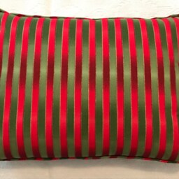 Decorative Pillow - 12 Inches X 16 Throw Red & Green Satin-Look - thumbnail 4