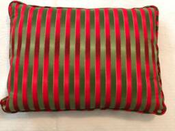 Decorative Pillow - 12 Inches X 16 Throw Red & Green Satin-Look - thumbnail 1