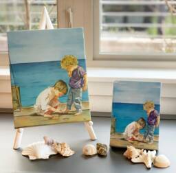 Little Fisherman - Watercolor Canvas Print Wall Art Painting Beach 8x10 5x7 Home Decor - thumbnail 1
