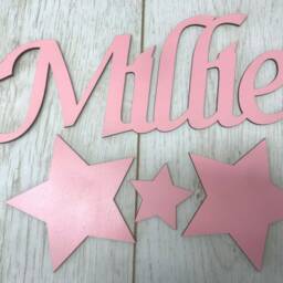 Wooden Toy Box Name & Stars - Painted Script - thumbnail 4