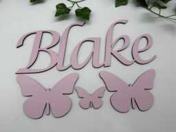 Wooden Toy Box Name & Stars - Painted Script