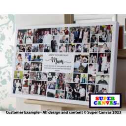 Happy 70Th Birthday Grandad Mum Dad Nana Sister Friend Brother Personalised Framed Photo Party Board Collage Canvas Print Gift - thumbnail 3