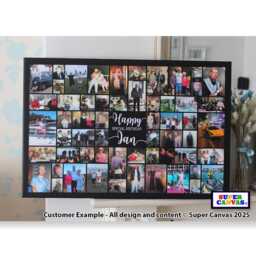 Happy 70Th Birthday Grandad Mum Dad Nana Sister Friend Brother Personalised Framed Photo Party Board Collage Canvas Print Gift - thumbnail 2