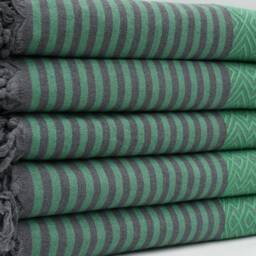 "Green Diamond Blanket, Turkish Throw, Handmade Blanket, Beach Throw, 79""x103" - thumbnail 3