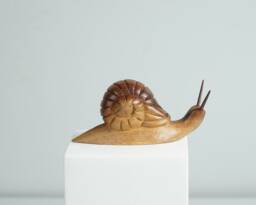 Wooden Snail Figurine, Animal Statue, Wood Carving, Handcrafted, Natural, Unique Tabletop Decor, Housewarming, Birthday Gift - thumbnail 1