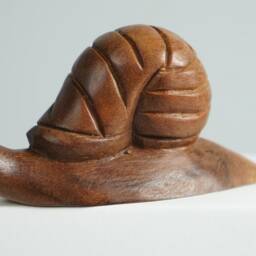 Wooden Snail Figurine, Animal Statue, Wood Carving, Handcrafted, Natural, Unique Tabletop Decor, Housewarming, Birthday Gift - thumbnail 4