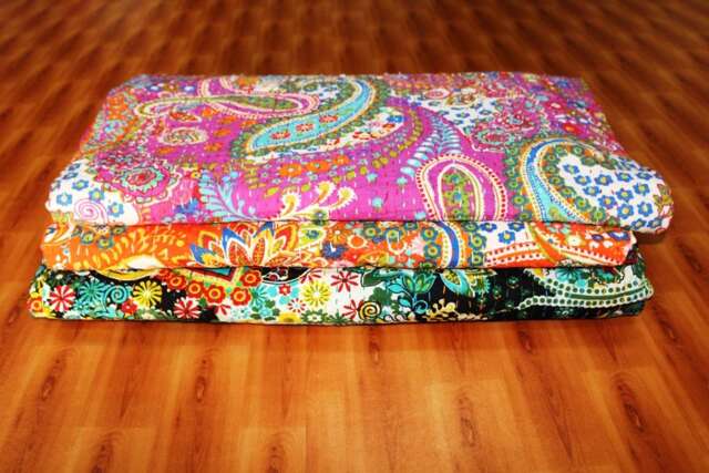 Handmade Paisley Printed Kantha Quilt Lot Of 3 Quilt, Bedspread - image 1
