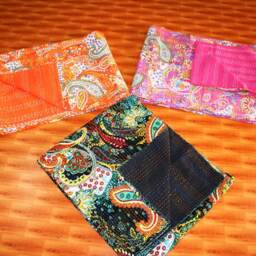 Handmade Paisley Printed Kantha Quilt Lot Of 3 Quilt, Bedspread - thumbnail 3