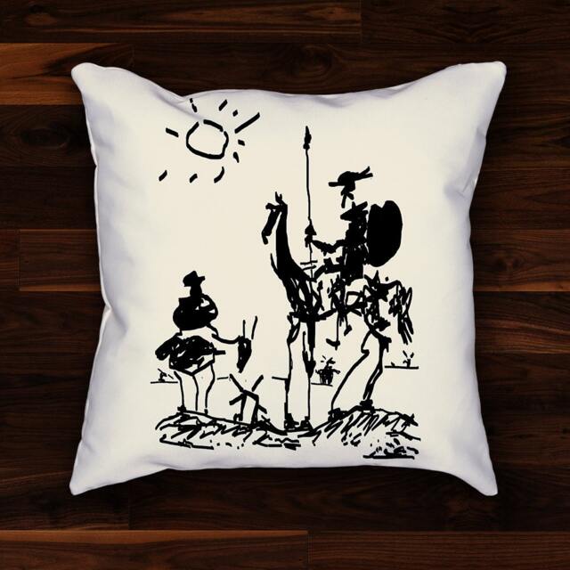 Pablo Picasso Don Quixote Pillow Cover - Leonardo Da Vinci, Van Gogh, Rembrandt Dali, Monet, Cool Gift