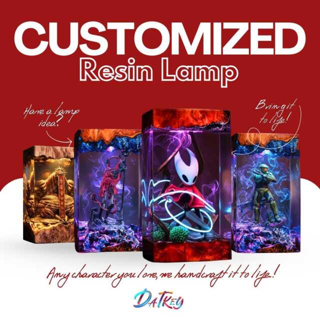 Custom Resin Lamp, Epoxy Night Light, Unique Gift For Him, Game Decor Anime Lamp, Birthday Gift, Figure, Bedroom Lamp, Friend - image 1
