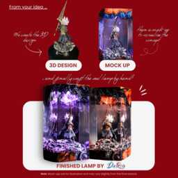 Custom Resin Lamp, Epoxy Night Light, Unique Gift For Him, Game Decor Anime Lamp, Birthday Gift, Figure, Bedroom Lamp, Friend - thumbnail 2
