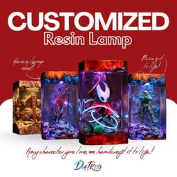 Custom Resin Lamp, Epoxy Night Light, Unique Gift For Him, Game Decor Anime Lamp, Birthday Gift, Figure, Bedroom Lamp, Friend - thumbnail 1