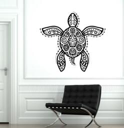 Wall Vinyl Turtle Sea River Ocean Tribal Ornament Mural Decal Sticker 1761Dz - thumbnail 1