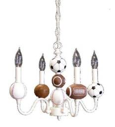 All Sport Custom 4 Light Chandelier For Boys Bedroom, Nursery Or Playroom With Without Shades - thumbnail 3