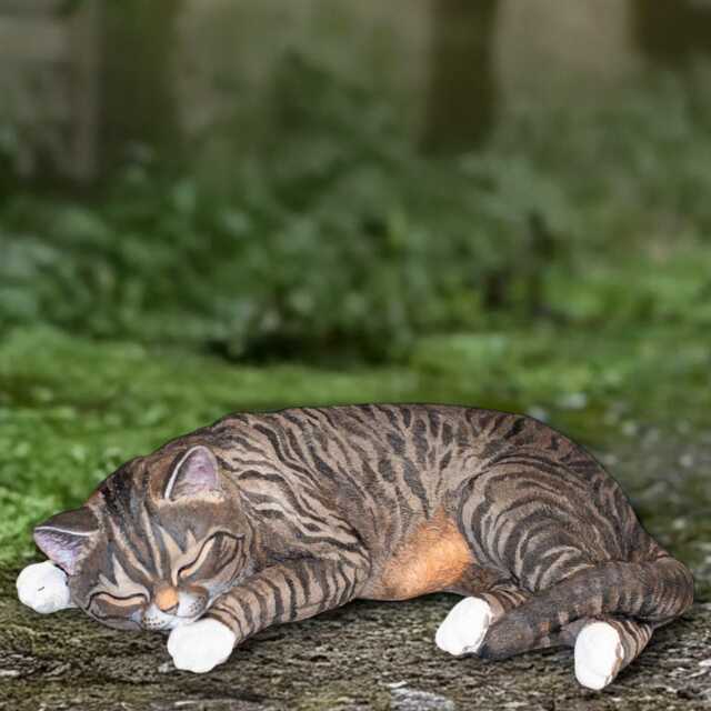 Sleeping Cat Statue Concrete Kitten Figurine Cement Kitty Sculpture Outdoor Animal Decoration Memorial Ornament Garden Pet Decor Gift - image 1