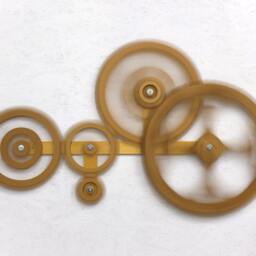 Mechanical Wall Art. Kinetic Art Decor. Rotating Wooden Gears Decor Sculpture. Steampunk - thumbnail 2