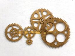 Mechanical Wall Art. Kinetic Art Decor. Rotating Wooden Gears Decor Sculpture. Steampunk - thumbnail 1