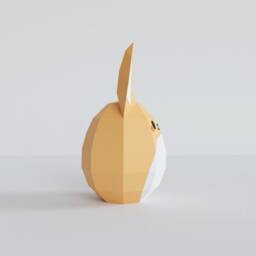 Easter Egg Rabbit, Bunny Papercraft 3D Model, Easter Egg Decor - thumbnail 3