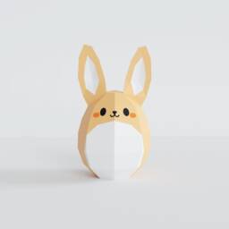 Easter Egg Rabbit, Bunny Papercraft 3D Model, Easter Egg Decor - thumbnail 2