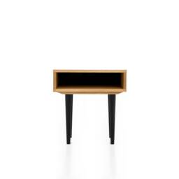 Nightstand With Open Shelf in Mid-Century Modern Style Made Of Oak Vaneer - Livlo D-P05