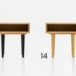 Nightstand With Open Shelf in Mid-Century Modern Style Made Of Oak Vaneer - Livlo D-P05 - thumbnail 2