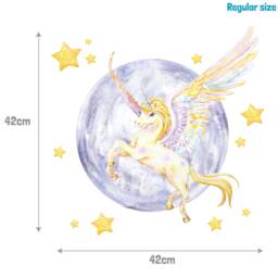 Mythical Unicorn, Moon & Stars Wall Sticker, Unicorn Decal, Room Decor, Unicorn Sticker - thumbnail 3