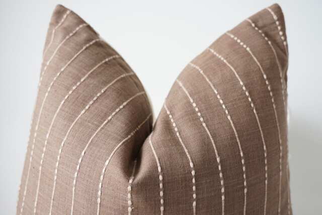 Brown Tribal Hemp Hand Woven Natural Dye Color Hmong Lumbar Pillow Cover - image 1
