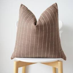 Brown Tribal Hemp Hand Woven Natural Dye Color Hmong Lumbar Pillow Cover - thumbnail 3