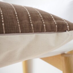 Brown Tribal Hemp Hand Woven Natural Dye Color Hmong Lumbar Pillow Cover - thumbnail 4