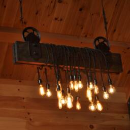 The Farm Beam - Wood Plank Pulley Chandelier - thumbnail 2