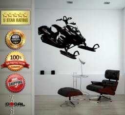 Ski Snowmobile Wall Vinyl Sticker Mural Room Decor L1780 - thumbnail 1