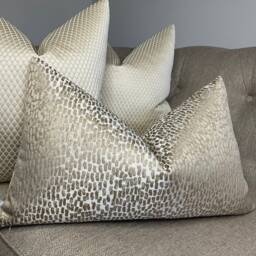 Luxury Pillow Cover, Rectangle Cushion Champagne Gold Designer Fabric Antylope - Double Sided, Sofa Pillow, Bed Cover - thumbnail 1