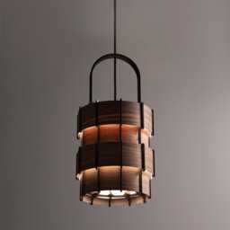 Walnut Pendant Light, Mid Century Modern, Handmade Lamp, Ceiling Chandelier Lighting, Scandinavian Pendant Lamp, Lamp Shade, Akari - thumbnail 2