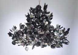Royal Chandeliers Lighting With Black Leaves & Flowers, Elegant Black Hanging Chandeliers
