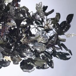 Royal Chandeliers Lighting With Black Leaves & Flowers, Elegant Black Hanging Chandeliers - thumbnail 4