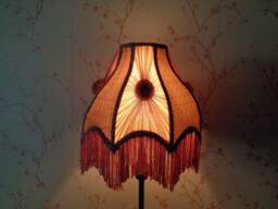 Handcrafted Chiffon Lampshade Lilac Purple Victorian Table Lamp