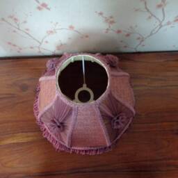 Handcrafted Chiffon Lampshade Lilac Purple Victorian Table Lamp - thumbnail 3