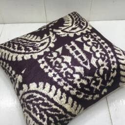 Handwoven Silk Ikat Pillow Cover, Decorative Cushion - 16x16 - thumbnail 4