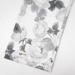 Organic Cotton Floral Baby Blanket - Monochrome Swaddle - thumbnail 4