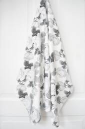 Organic Cotton Floral Baby Blanket - Monochrome Swaddle