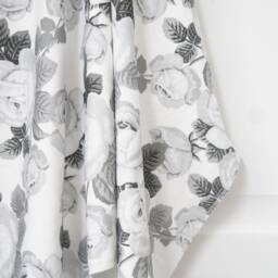 Organic Cotton Floral Baby Blanket - Monochrome Swaddle - thumbnail 2