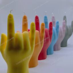 Rock Hand Candle Devil Horn Gesture, Music Decor - thumbnail 2