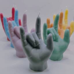 Rock Hand Candle Devil Horn Gesture, Music Decor - thumbnail 3