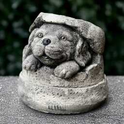 Stone Spaniel in Pot Figure Concrete Dog Sculpture Outdoor Cocker Decoration Cement Pet Ornament Handmade Cocker Statue Gift - thumbnail 3
