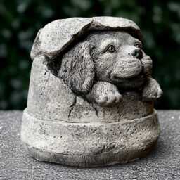 Stone Spaniel in Pot Figure Concrete Dog Sculpture Outdoor Cocker Decoration Cement Pet Ornament Handmade Cocker Statue Gift - thumbnail 2