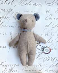 Vintage Style Tweed Bear Toy. First Birthday Gift. Teddie For Boys & Girls. Baby Shower Toy